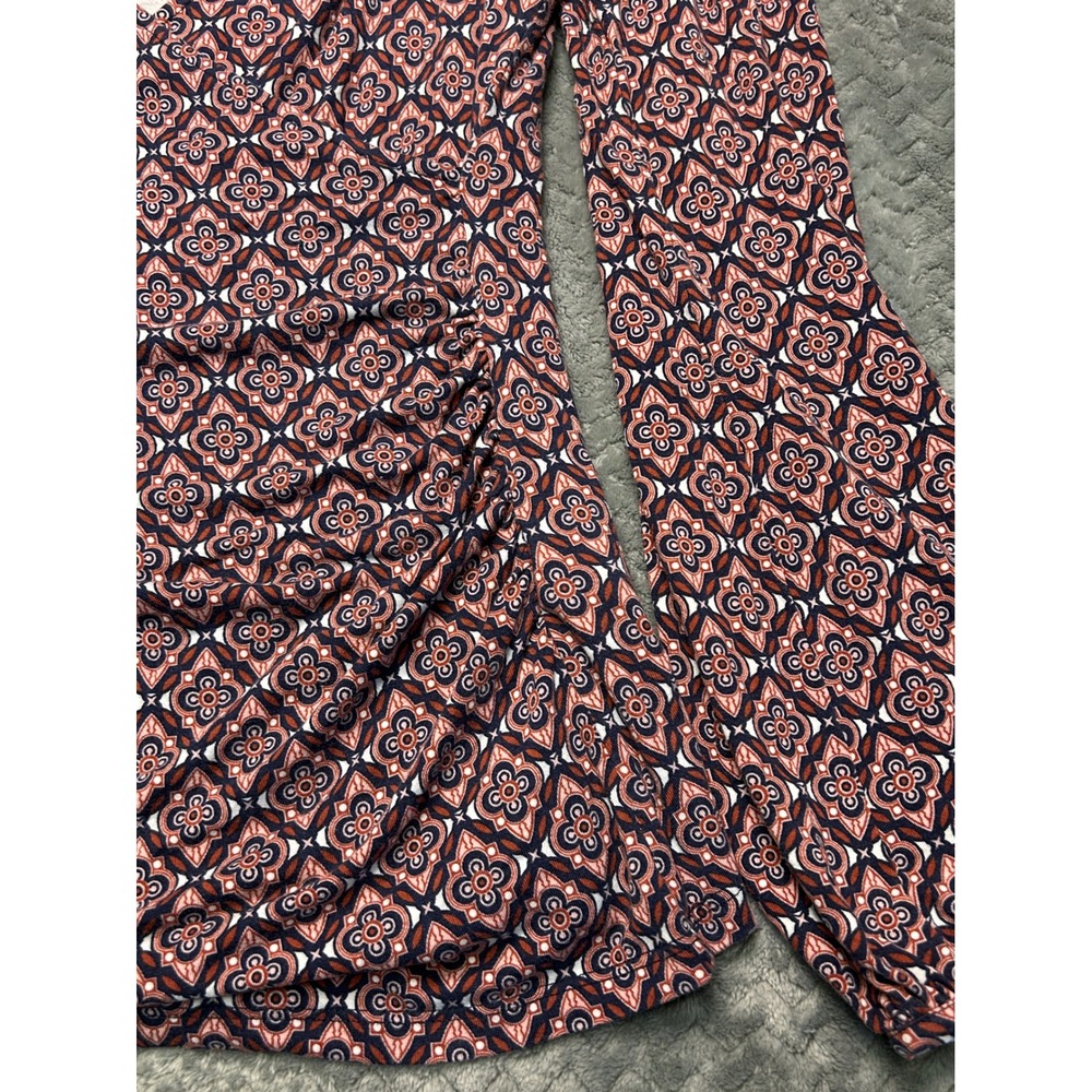 Boden Boho Peplum Blouse Floral Geometric V Neck Long‎ Sleeve Size 10 - Picture 7 of 8